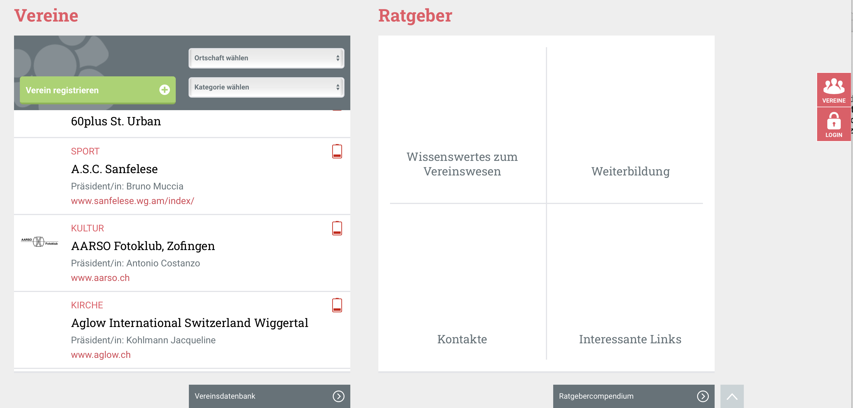 regiovereine.ch – Netzwerkplattform fürs Vereinsleben